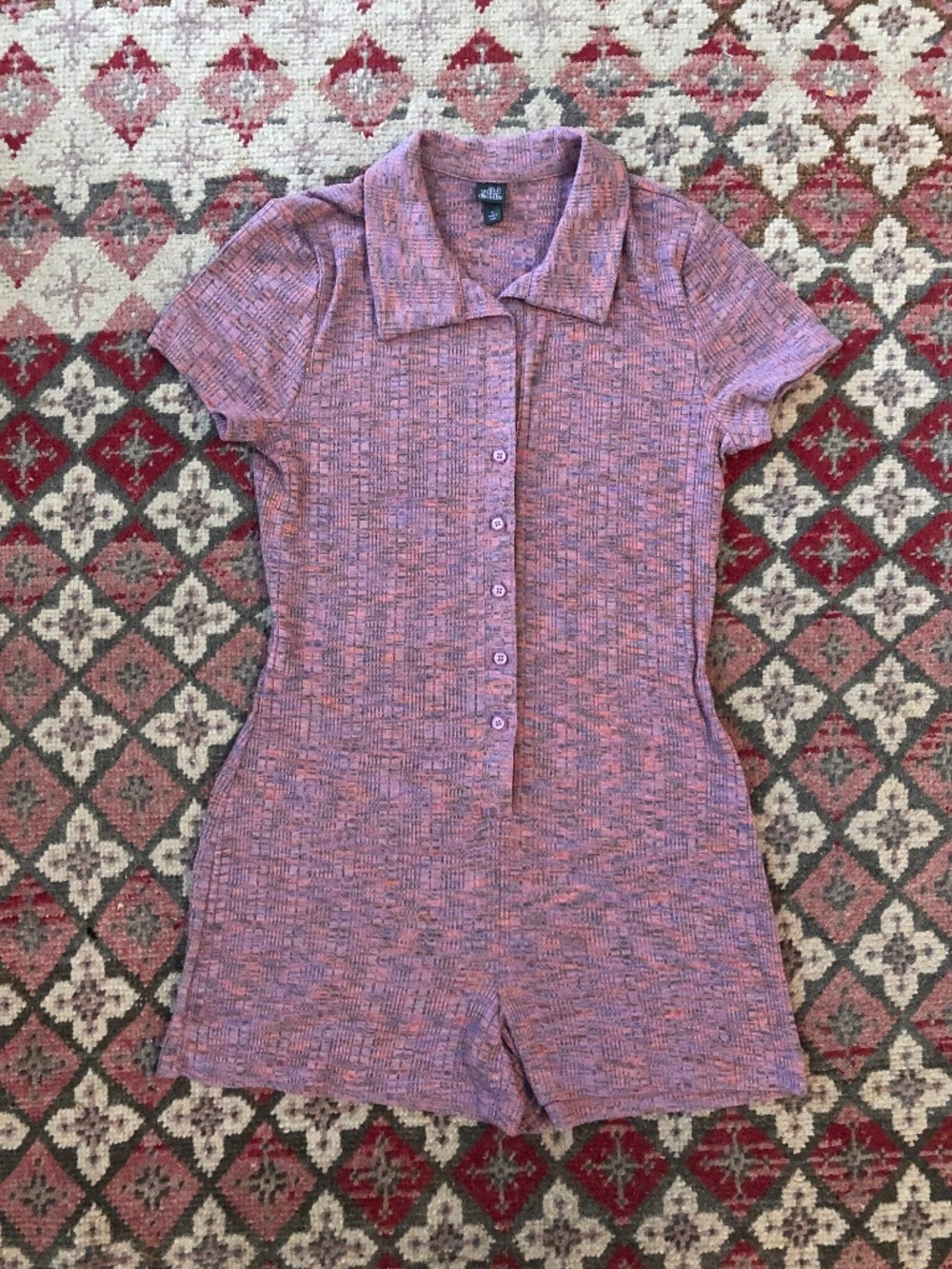 Wild Fable Mauve Space Dye Retro Knit Romper sz M